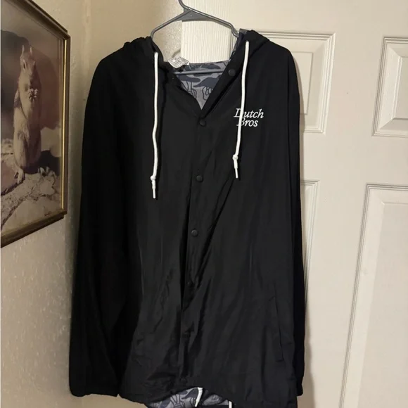 Dutch Bros Black Jacket with Motivational Text - Picture 2 of 4